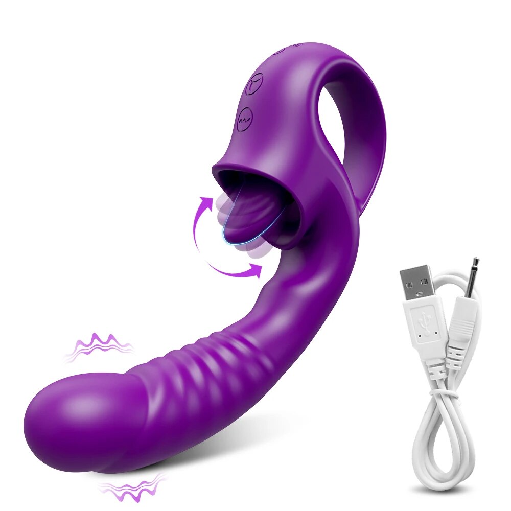 Sex toy - Vibrator with tongue 20 modes "Velvet Tongue"