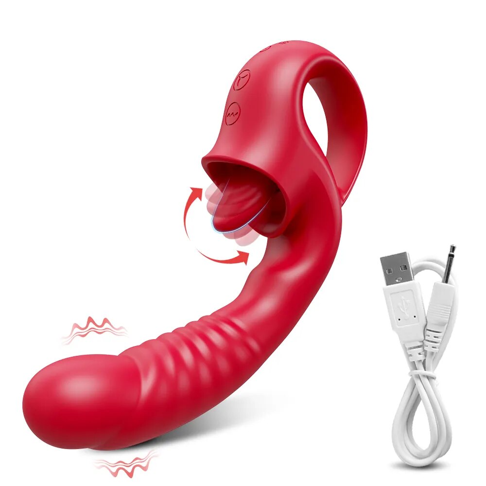 Sex toy - Vibrator with tongue 20 modes "Velvet Tongue"