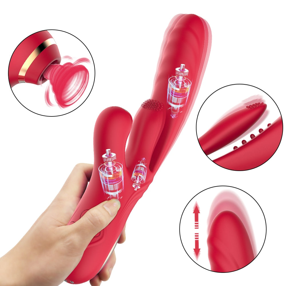 Sextoy - Vibrador 3 en 1, Clítoris, Vagina, Anal "Triple Bliss"