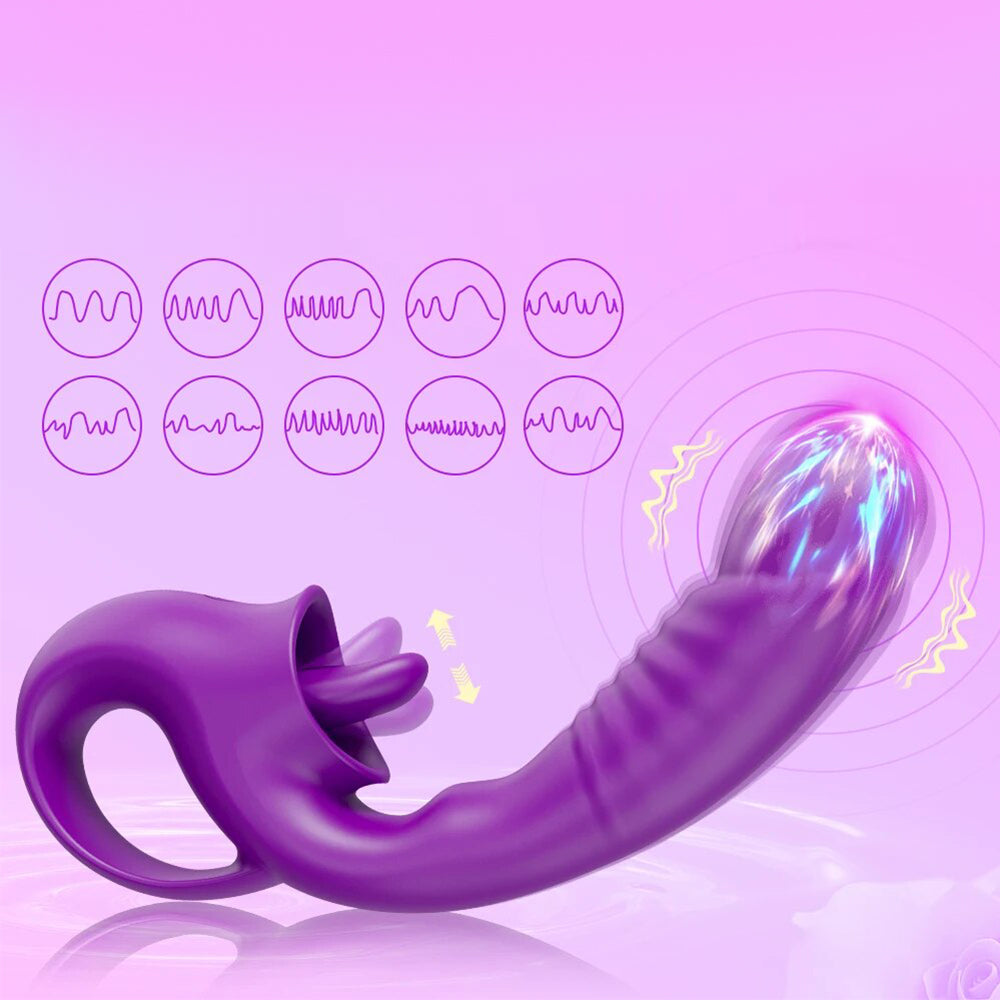 Sex toy - Vibrator with tongue 20 modes "Velvet Tongue"